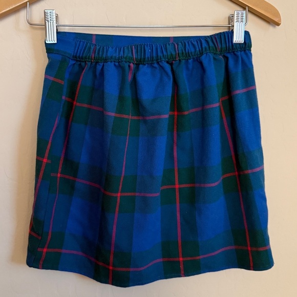 Tartan Asymmetrical Button Front Blue Plaid Mini Skirt Preppy Academia XSmall - Picture 3 of 3